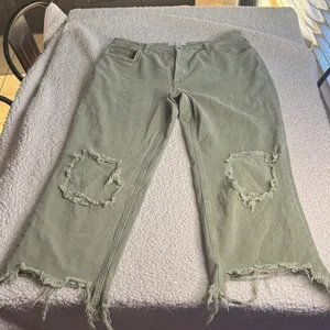 Free People We The Free Distressed Sage Jeans thumbnail 1