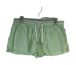 Anthropologie Saturday Sunday Size Small Green Striped Flowy Pull On Shorts thumbnail 1