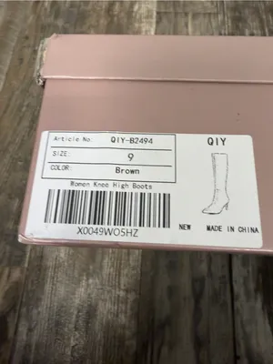 QIY Brown Knee-High Pointed Toe Stiletto Boots Size 9 thumbnail 13