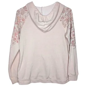 American Rag Cie Womens Pink‎ Floral Embroidered Beaded Knit Hoodie Sweatshirt S thumbnail 7