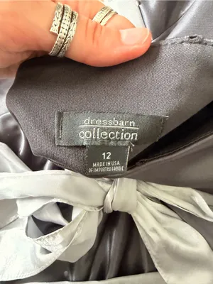 Dressbarn Collection Gray & Silver Strapless Formal Dress thumbnail 7