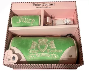 Juicy Couture Heritage Barrel‎ Bag Set Womens OS Green Velour Y2K Crossbody NWT thumbnail 1