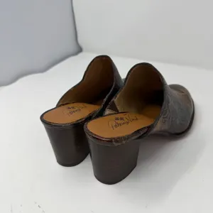 Patricia Nash Floral Tooled Leather Mules Brown Block Heel Women 7.5 thumbnail 9