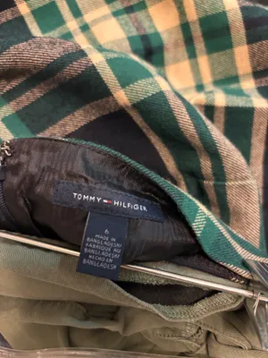 Tommy Hilfiger Green and Black Plaid Pencil Skirt thumbnail 3
