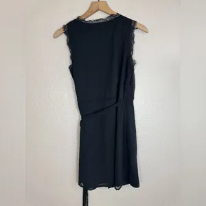 L’Academie Jade Wrap Lace Edge Mini Black Dress Revolve size XS $200 thumbnail 13