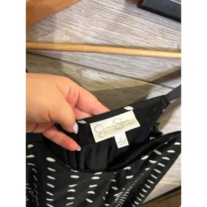 Jessica Simpson Maternity Polka Dot Midi Dress Black White Sleeveless Large thumbnail 3