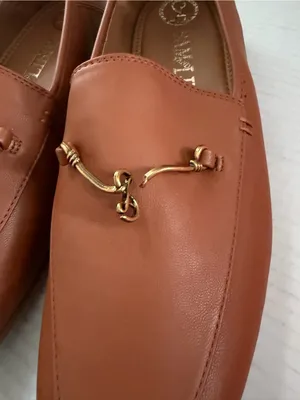 Sam & Libby Nadia loafer flats shoes burnt umber brown size 9.5 Broken hardware thumbnail 2