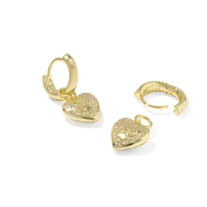 ✨ Kendra Scott x LoveShackFancy Heart Gold Convertible Huggie Earrings thumbnail 8