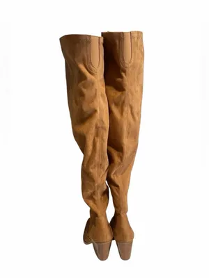 Marc Fisher LTD Gwyneth Suede Over Knee Western Boots Tan 8M NWOB thumbnail 4