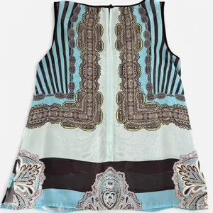 Ana A New Approach Turquoise and Black Sheer Paisley Sleeveless Blouse (SIZE WOMENS MEDIUM) thumbnail 2