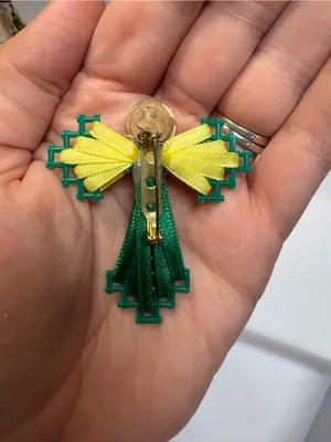 Vintage Handmade Green Bay Packers Angel Brooch Pin Plastic Canvas Folk Art thumbnail 3