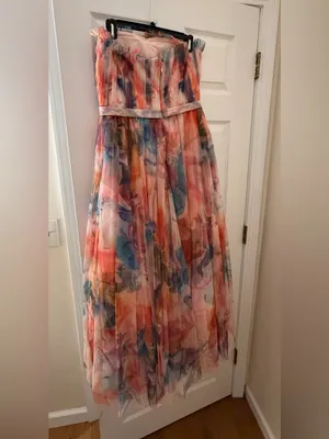 EUC Hutch Bromley Strapless Tulle Gown Sz 12. thumbnail 3
