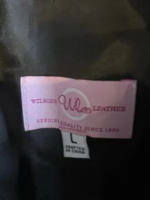 Leather Zip Up Fitted Vest Womens Lg Black Vintage Pink Label Wilsons Whimsigoth thumbnail 6