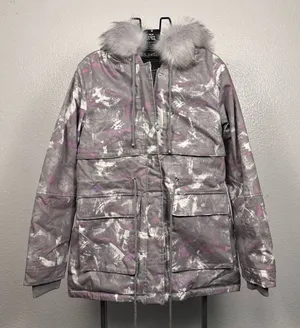 K‎ Jordan | Stylish Gray and Purple Women's Jacket thumbnail 1