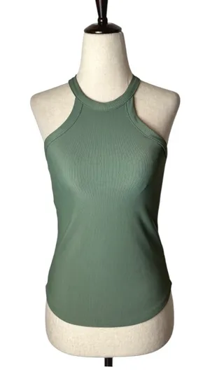 Heroine Sport Tank Top Women‎ XS Sage Green Ribbed Shelf Bra Racerback Athletic thumbnail 1
