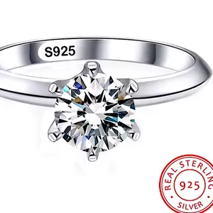 Boutique 2 Carat Platinum Solitaire Simulated‎ Diamond Engagement Wedding Ring, 8 thumbnail 11