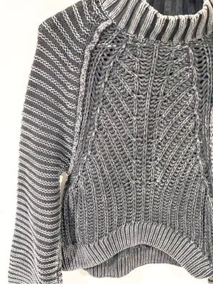 Free People Sweetheart Mock Neck Drop Dolman Sweater Black Womens XS thumbnail 2