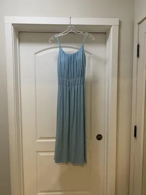 OGL Vacay Dress Womens Small Blue Jersey Strappy Scoop Neck Midi Sundress Casual thumbnail 2