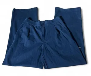 Alo Yoga Road Trip Navy Blue High Waist Pleated Wide Leg‎ Trousers W51342R M thumbnail 1
