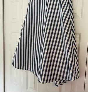 Maeve Anthropologie Pinstripe Midi Skirt Asymmetrical Belted Sz 4 thumbnail 12