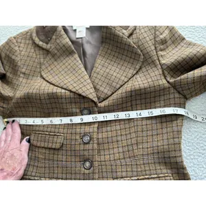Sundance Catalog Wool Riding Jacket Blazer Brown Plaid Western Stud Collar Sz 6 thumbnail 12