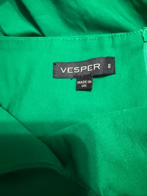 Vesper ASOS Green Bengaline Halterneck Thigh Split Maxi Dress Sz 8UK USA 4 thumbnail 3