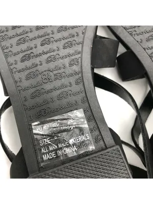 Breckelles Womens Sandals Strappy Ankle Strap Faux Leather Buckle Black 8.5 thumbnail 5