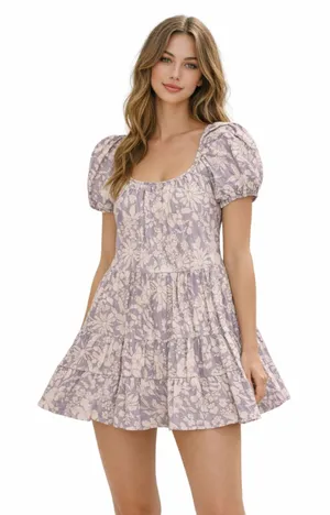 Anthropologie By Together Floral Dress Womens Small Puff Sleeve Boho Fairy thumbnail 1