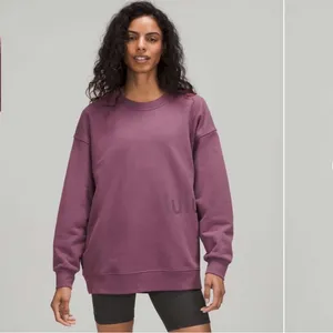 Lululemon Perfectly Oversized Crewneck Sweatshirt Plum Purple 100% Cotton Size 8 thumbnail 5