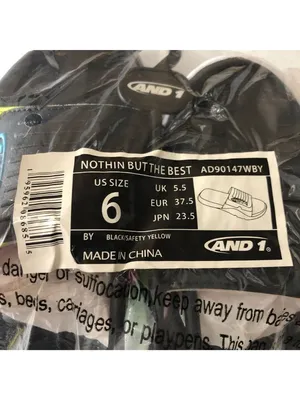 AND1 Nothin But The Best Slide Sandals Black Yellow Womens Size 6 thumbnail 5