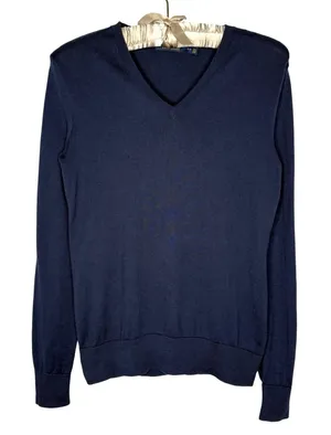 Polo Golf Ralph‎ Lauren Sweater V-Neck 100% Cotton Women Small Minimalist Preppy thumbnail 1