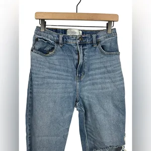 Abercrombie Curve Love Ankle Straight‎ Ultra High Rise Distressed Jeans 29 8R thumbnail 4