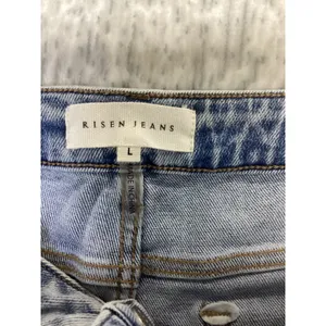Risen Jeans Womens Light Wash Cuffed High Rise Denim Shorts RDS6155SZ Size L thumbnail 5