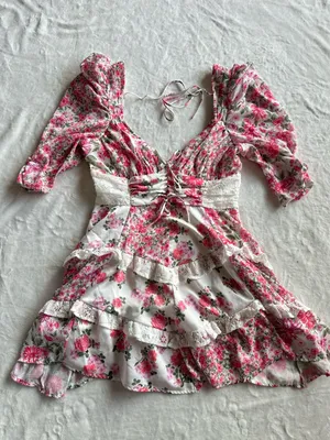 For Love & Lemons Rosalyn Mini Dress Pink thumbnail 3