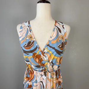 Boston‎ Proper Tiered Midi Maxi Dress Size S Sleeveless V-Neck Retro Paisley thumbnail 3