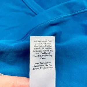 Lucy Power Athletic Top Womens Small Blue V-Neck Short Sleeve Supplex Yoga Shirt thumbnail 6