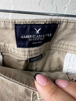 American Eagle Tan Bermuda High Rise Chino Shorts Women’s Preppy Classic Casual thumbnail 4