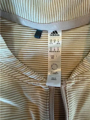 Adidas Beige Striped Sleeveless Golf Polo Top Size Medium thumbnail 2