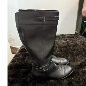 Comfortview Janis Leather Tall Riding Boots Women's Size 11 WW thumbnail 1