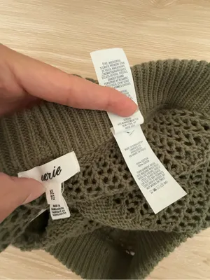 Aerie XL NEW Crochet Open Knit Shorts Olive Green Resort Vacation Tropical thumbnail 5
