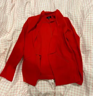 Lulus miss punctuality red lightweight blazer thumbnail 1