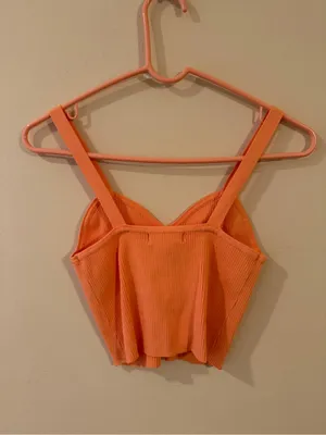 Altar'd State Coral Ribbed Sweetheart Tank thumbnail 3