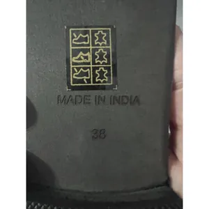 Free People Black Teal‎ Leather Strappy Thong Sandals Size 38 EU/8 Made in India thumbnail 4