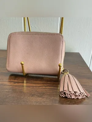 Rare Vintage HTF Pink Leather Zip Around Tory Burch Small Keyring Wallet thumbnail 5