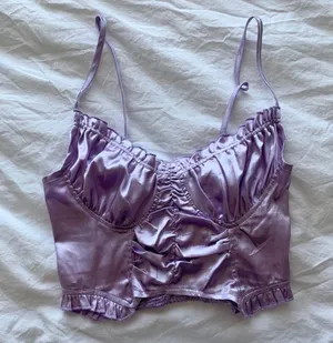 Princess Polly Purple Satin Bustier Top thumbnail 1