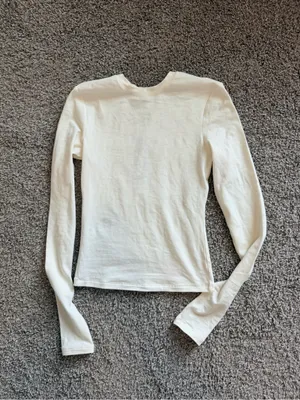 Skims cotton jersey LONG SLEEVE T-SHIRT women's size XXS in marble NWT thumbnail 5