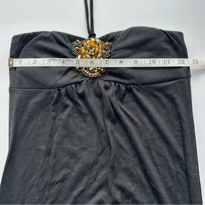 90s y2k fairy maxi Eyelash Couture Black Strapless Dress thumbnail 5