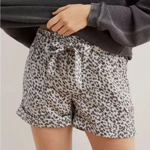 Aerie High Waist Leopard Print Shorts - Black and White thumbnail 1