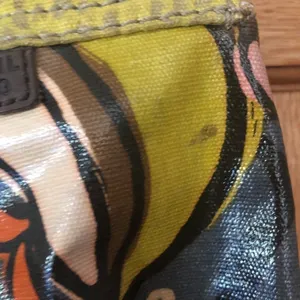 Fossil Large Wax Canvas Key-Per Shoulder Bag Tote Floral Print Pockets 15X14 thumbnail 8