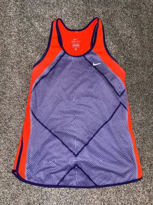 Nike Women's Dri-FIT Racerback Athletic Tank Top Purple and Orange thumbnail 1